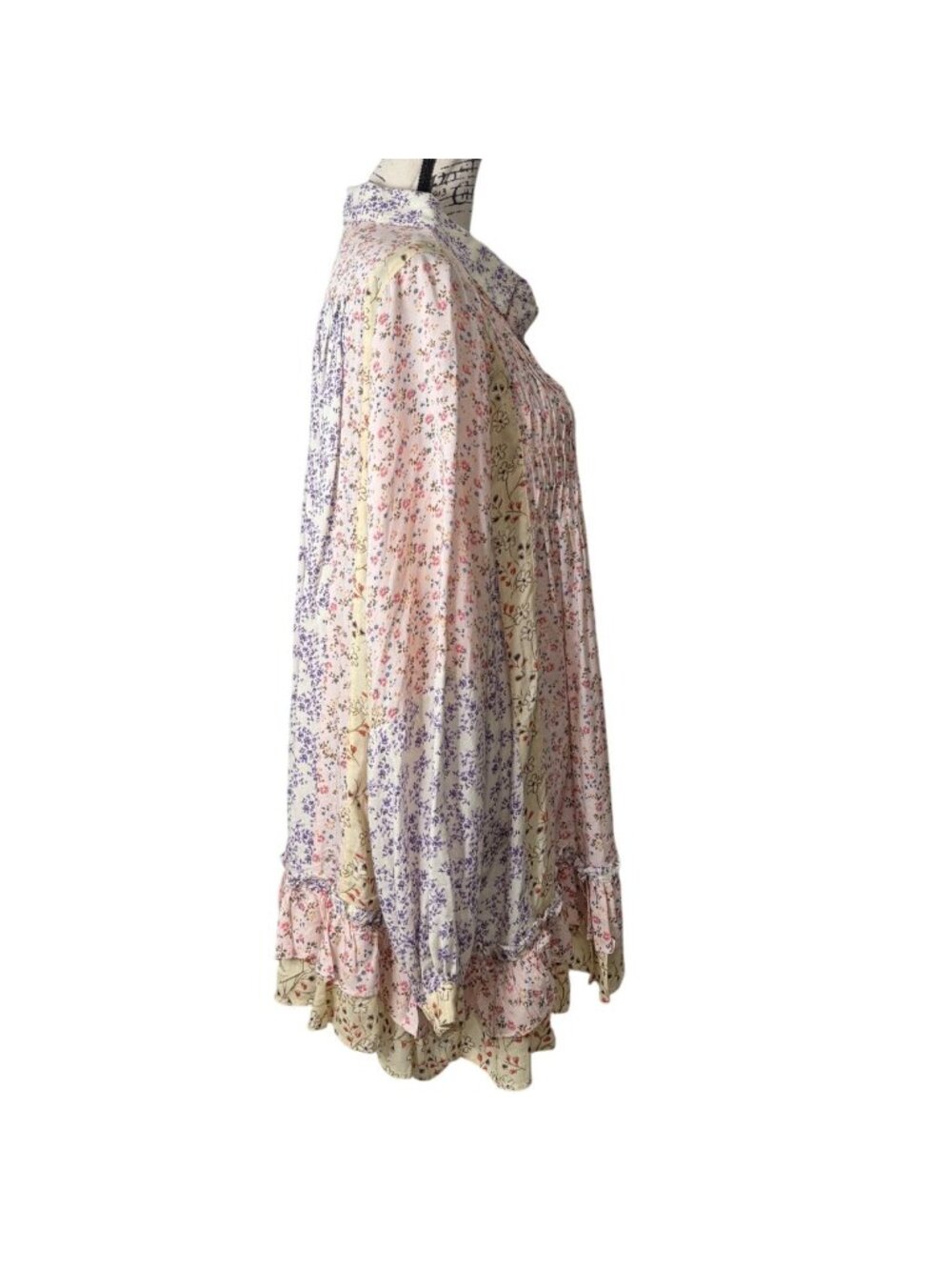 Free People Womens Size S Tunic Mini Dress Lost in You Floral Babydoll Cottage - Picture 3 of 9